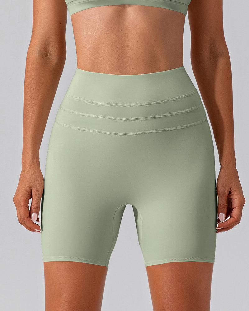 Women New High Elastic Yoga Sports Shorts S-XL