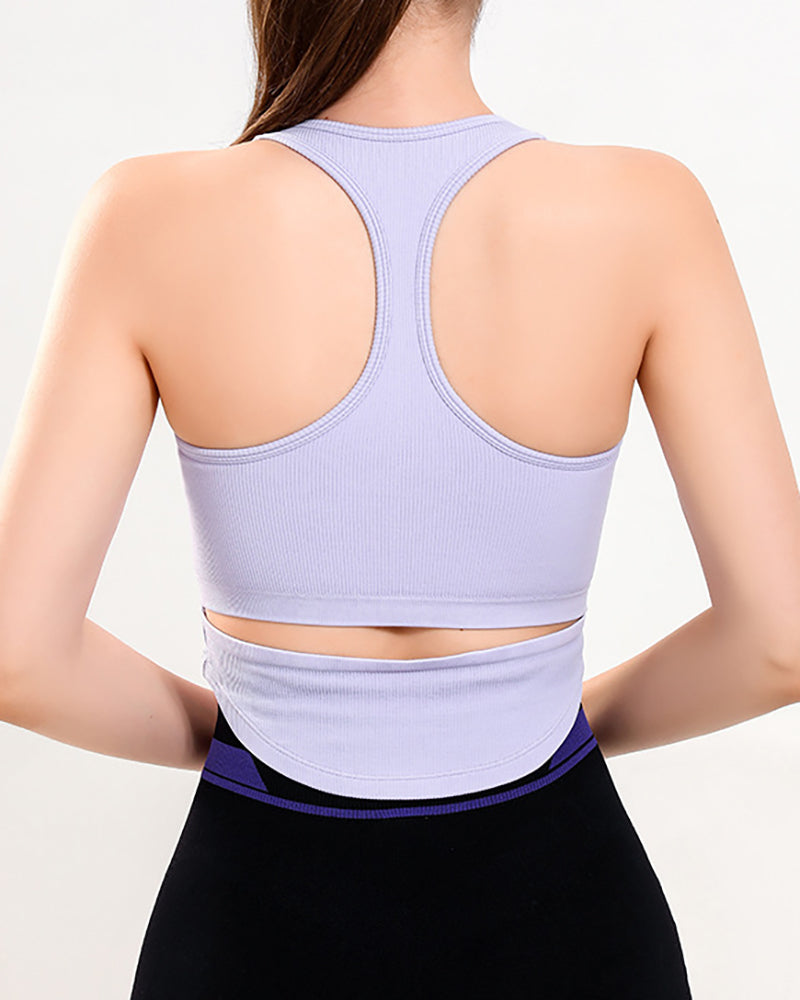 Yoga Seamless Racerback Sports One-piece Vest Female Running Training Cross-Beauty Back Breathable Fitness Top S-L