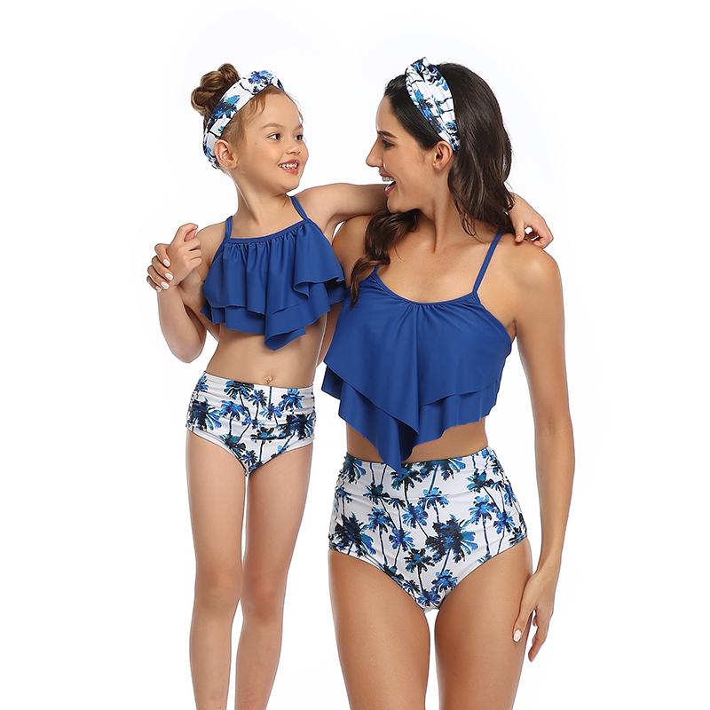 New Arriving Beauty Floral Print Sexy Parent&Child Swimsuit S-XL OM20675