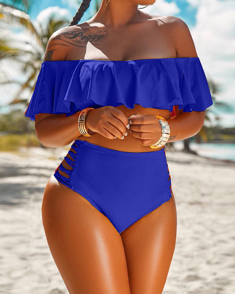 Women Solid Color Sexy Swimsuit New Two-piece Swimsuit YY10150