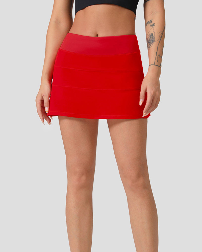 Hot Selling Hot Sports Short Skirt Female Pleated Tennis Dance Yoga Fitness Skirts Red Black White Rose Red Green Orange Yellow 4-12