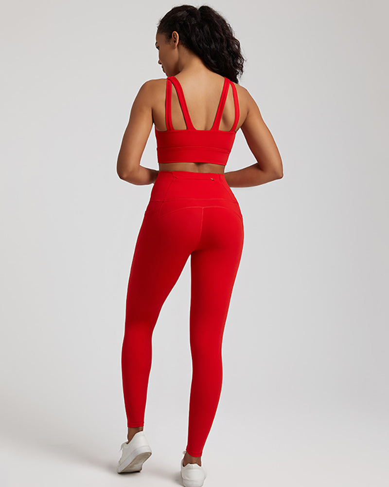 Presale(5-15days waiting) Women Sports Solid Color Sleeveless Pants Sets Yoga Two-piece Suits S-XL