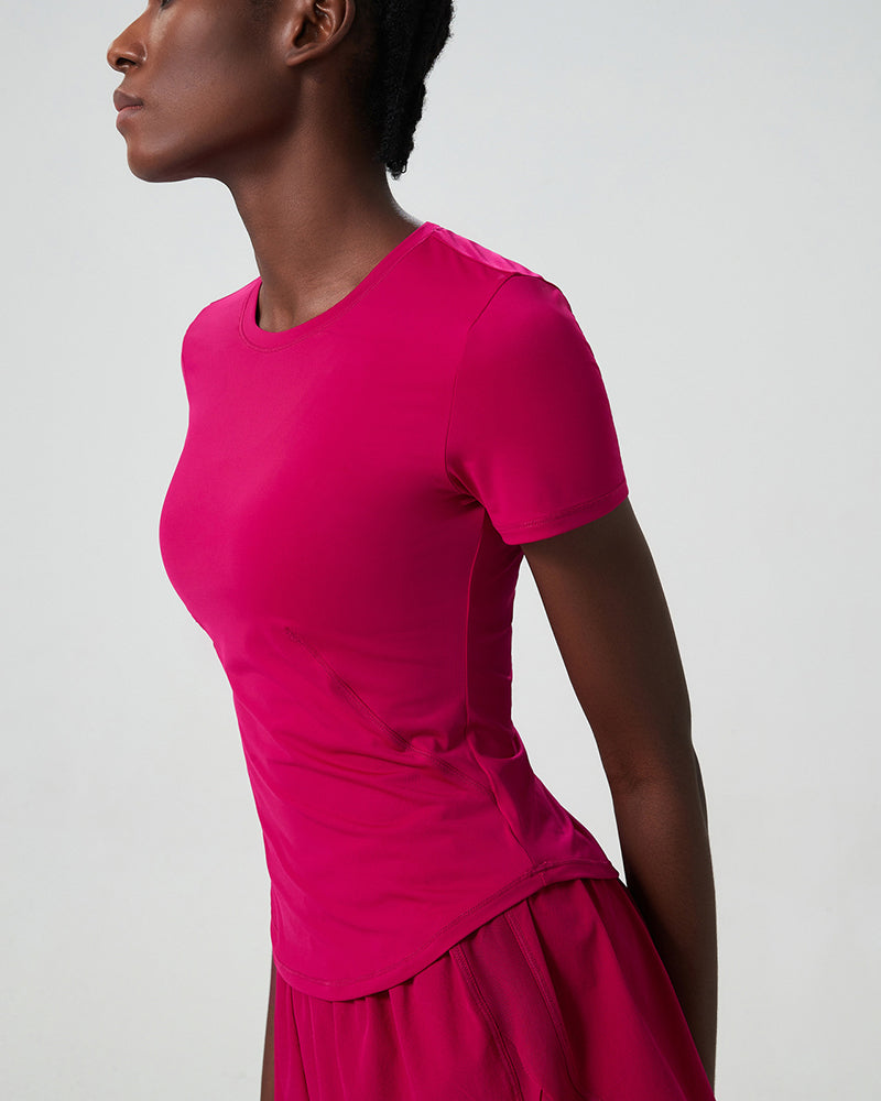 Women Short Sleeve O Neck Sports Fitness Quick Dry T-shirt S-XL