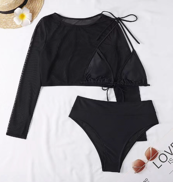 3pcs Set Women Wholesale Mesh Swimsuit S-XL