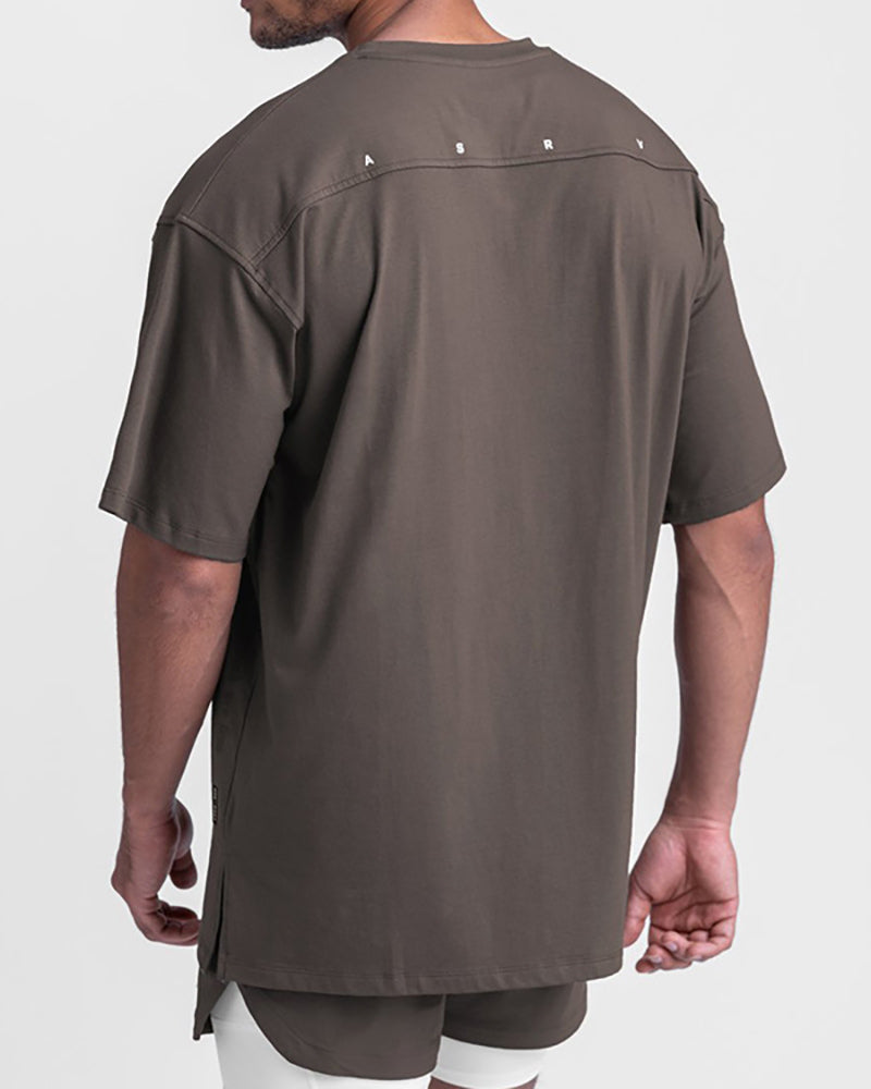 Summer Solid Color Short Sleeve Crew Neck Men&