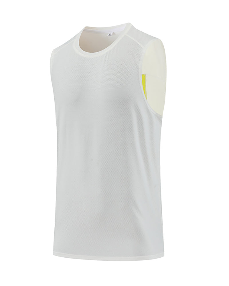 Summer Breathable Outside Running Training Vest White Blue Orange Black Fluorescent Green M-3XL