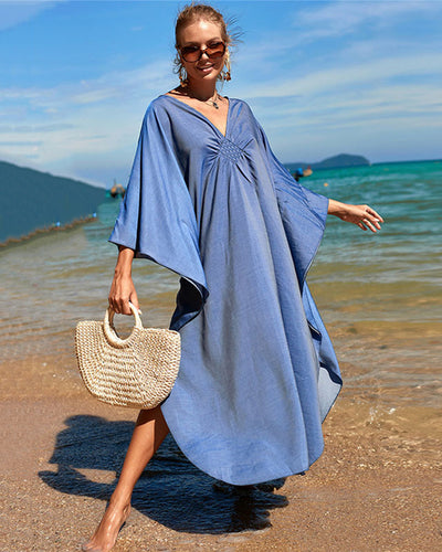 Solid Color Loose Plus Size Holiday Crochet Beach Dresses (19 Color)