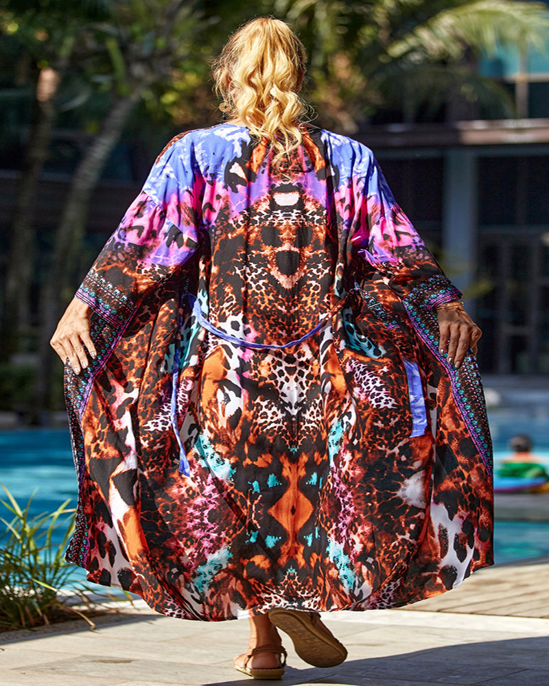 Fashion Printed Summer Vacation Holiday Kimonos Crochet Beach Cover Up Pattern