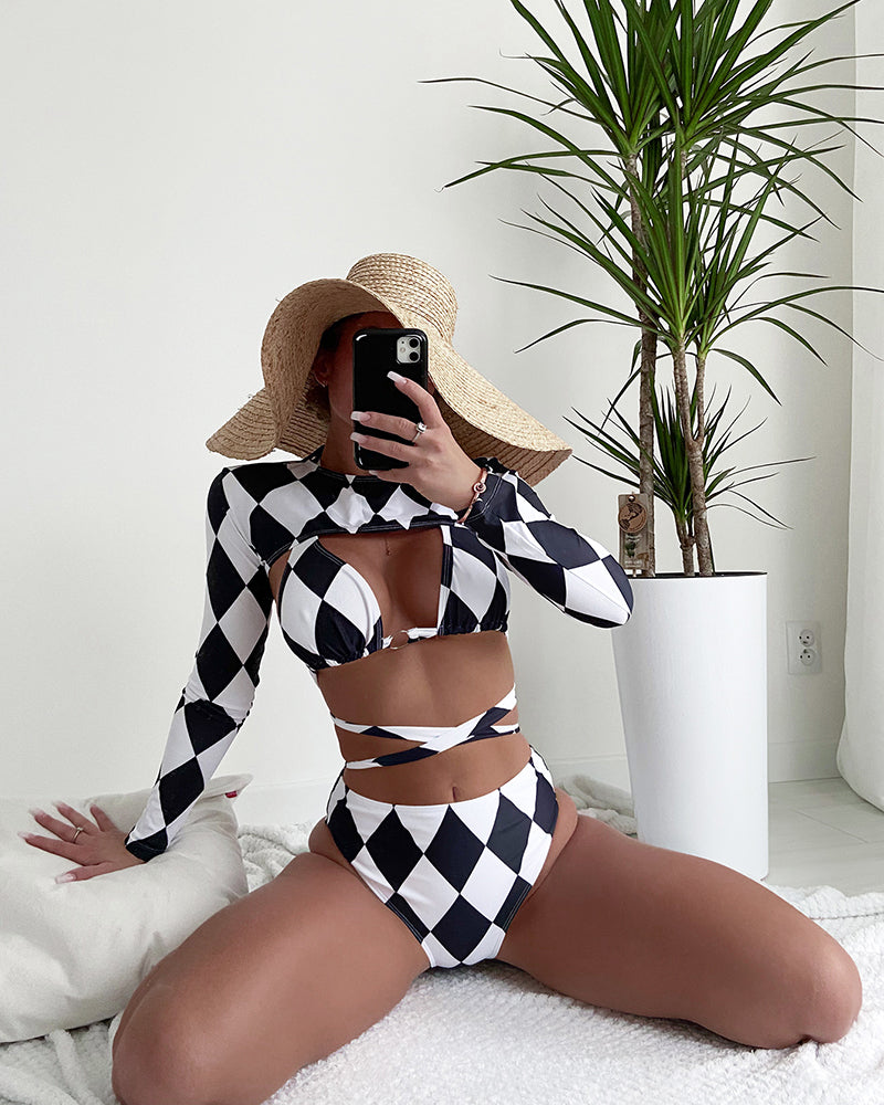 3 Piece Set Wholesale Women New Printed Swimwear Set S-L