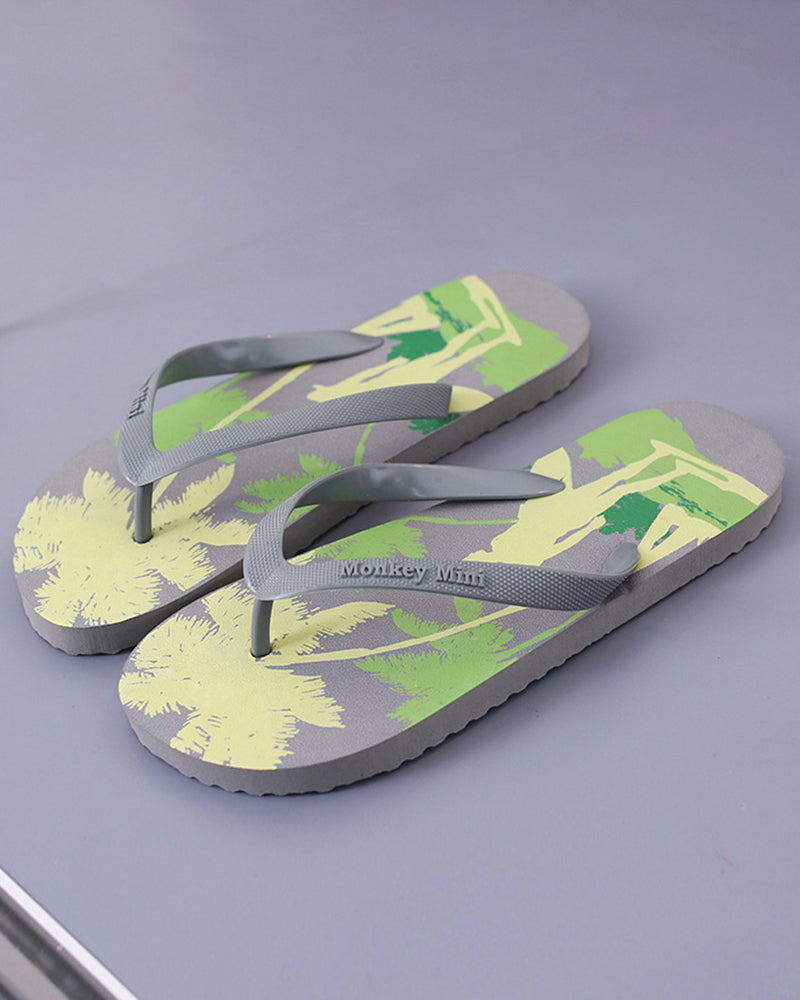 Coconut Palm Leaves Pattern Sandals for Men&