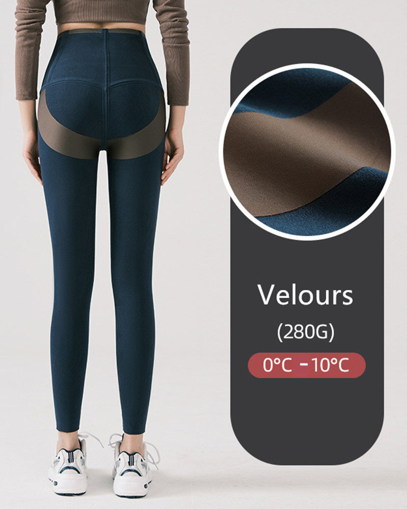 Summer Autumn Winter Popular High Waist  Naked Silky Traceless Yoga Legging Thin Fleece Velours S-3XL