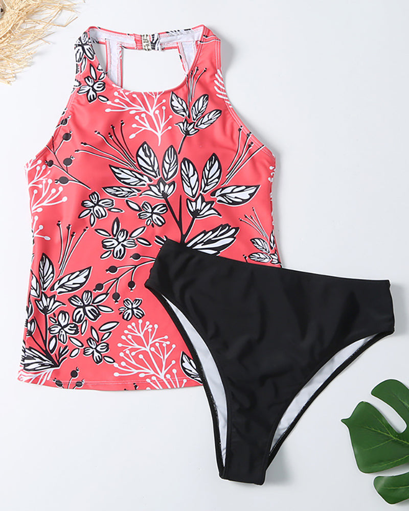 Women Split Print Bikini Two-piece Swimsuit