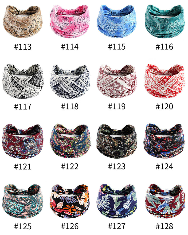 Bandana Headband for Women with Elastic Yoga Headband Outdoor Hairband Adjustable Turban Headwrap