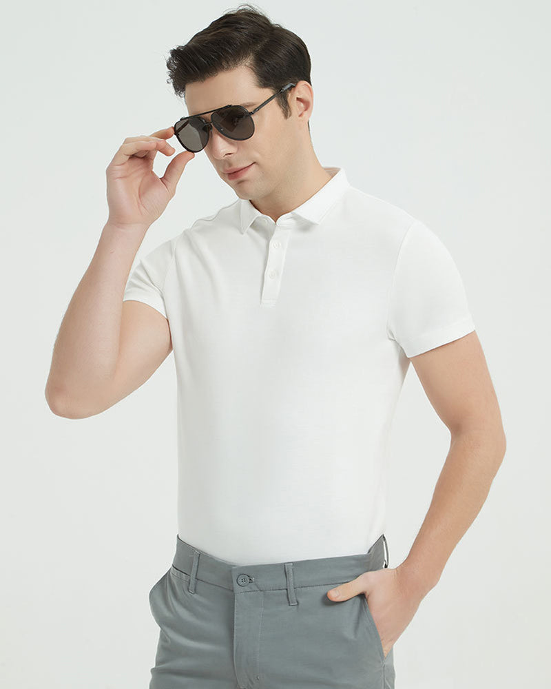 230g Cotton Polo Neck Short Sleeve Business Men&