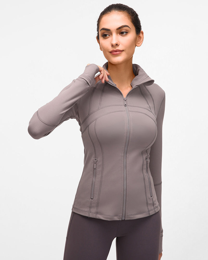 Lulu Feeling Autumn Slim Long Sleeve Outdoor Running Coat 2-12