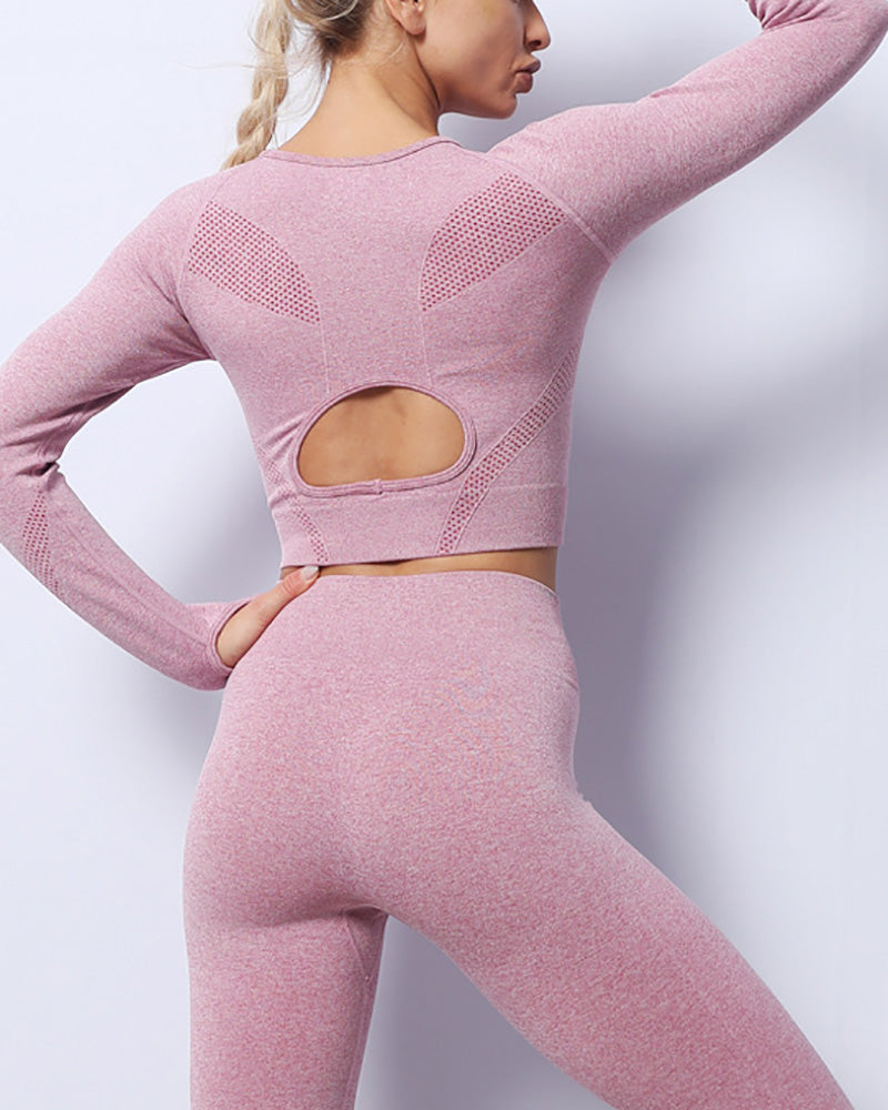 long sleeve Fitness Yoga Two-Piece Pants Sets