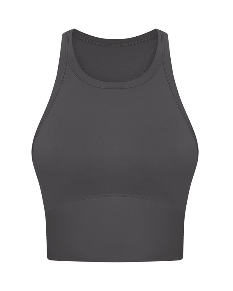 High O Neck Sleeveless Protect Slim Women Sports Vest 4-12