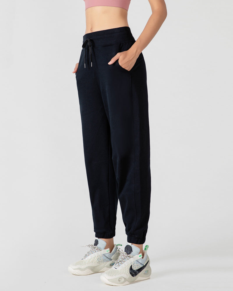 Cotton High Waist Loose Sports Joggers Pocket S-XL