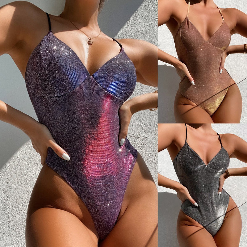 Fashion Sexy Shiny Women One-piece Swimsuit OM22436