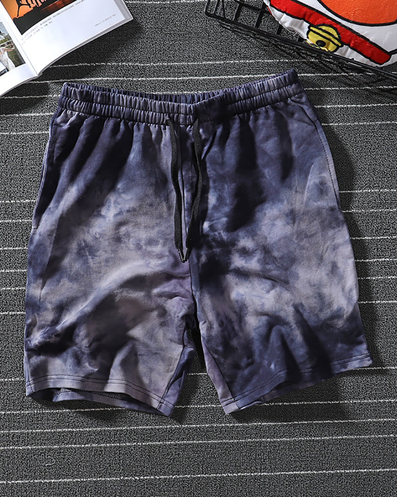 Men Tie Dye Sporty Short Pants M-2XL