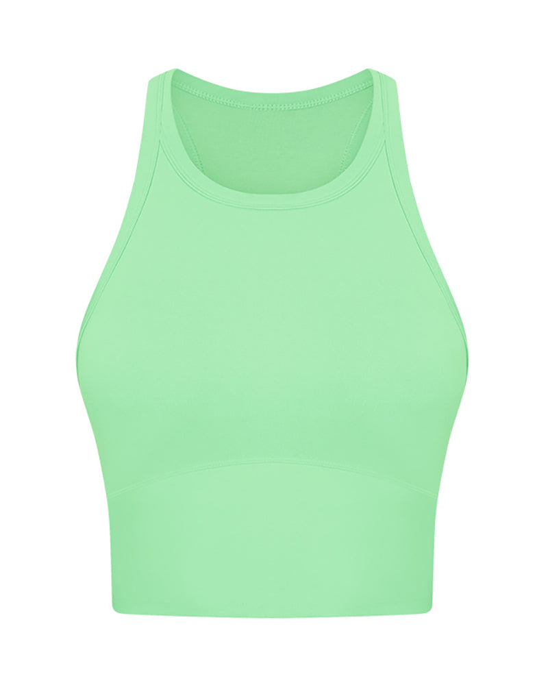 High O Neck Sleeveless Protect Slim Women Sports Vest 4-12