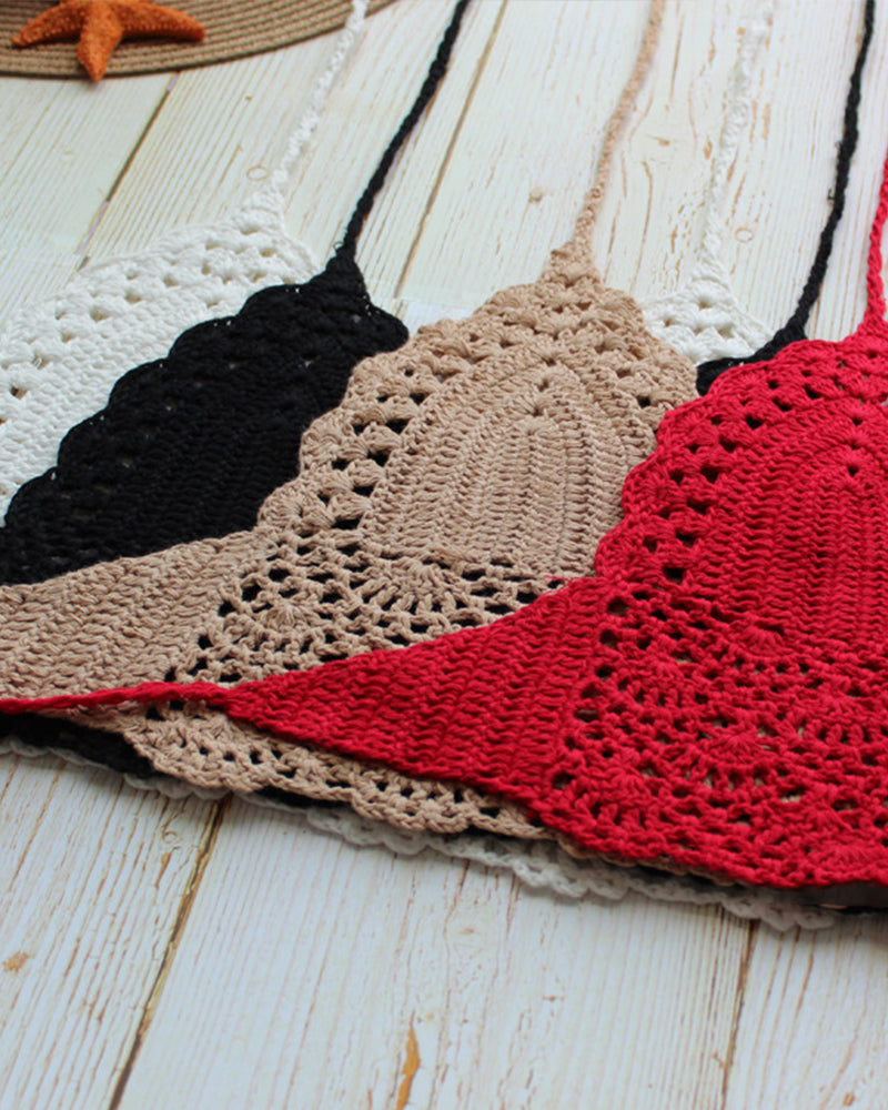 Bikini Top Crochet Swimsuit Festival Beach Clothing Push-Up Bra OM25971