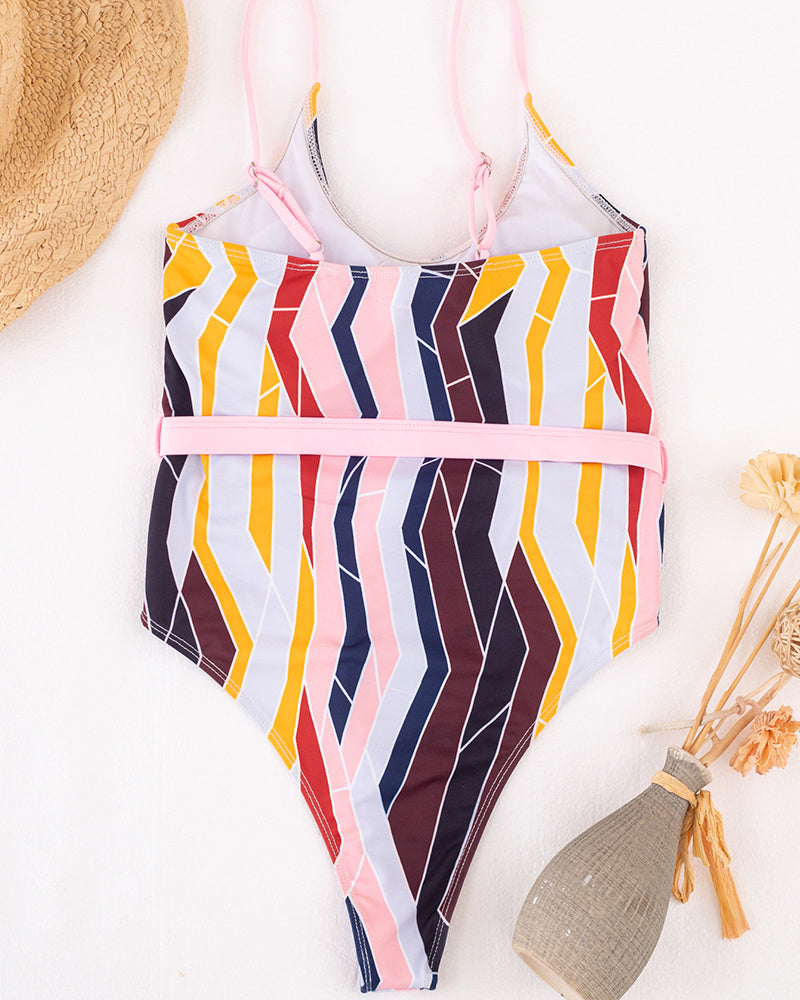 Colorful One Piece Women Buckle Swimwear S-L