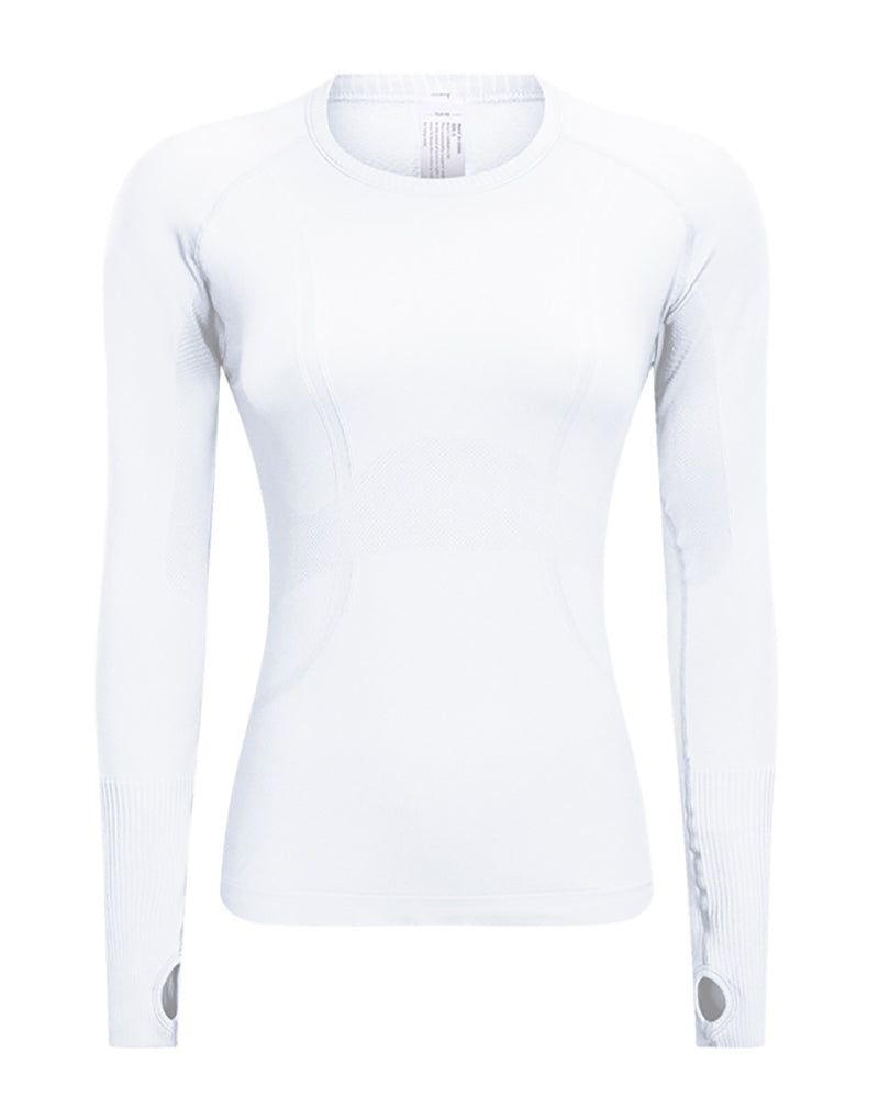 Autumn Crew Neck Long Sleeve Sports Yoga Women T-shirt 4-10