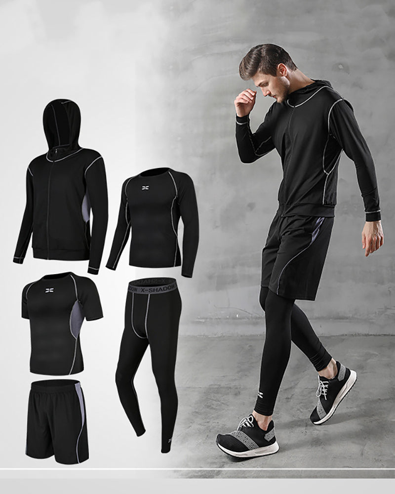 Mens Patchwork Casual Running Sports Training Sports Suits Active Wear S-3XL