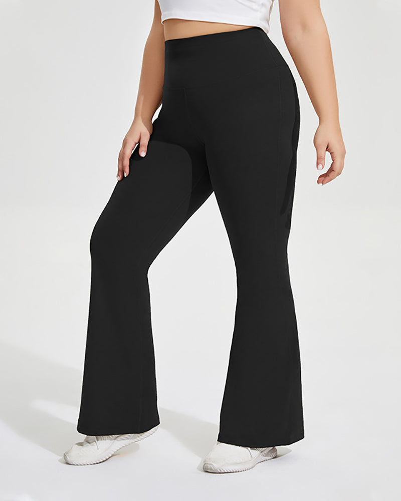Woman Sports Active Wear Plus Size Wide Leg Women Pants Coco Green Black XL-4XL