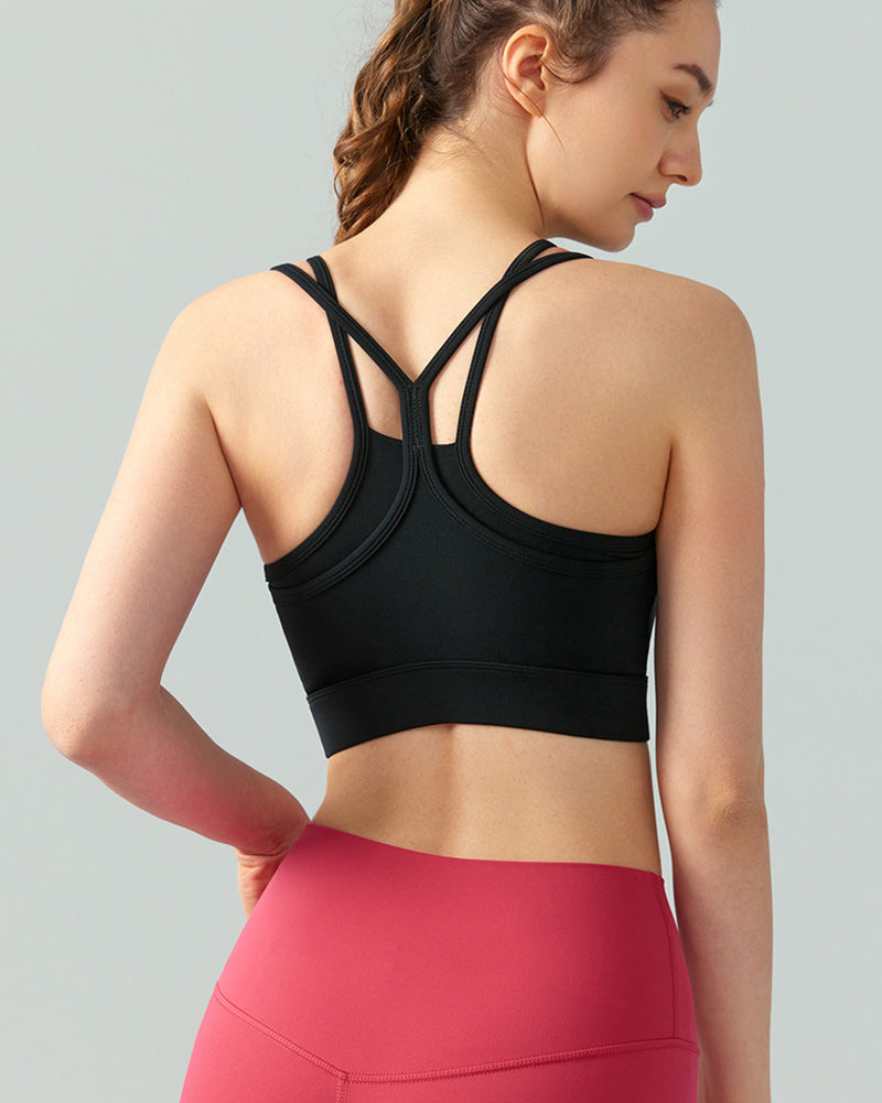 Women Fitntess Women Mesh Patchwork Sling Sports Bra S-XL