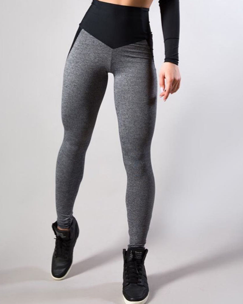 Color Block Fitness Gym Leggings Seamless Yoga Pants