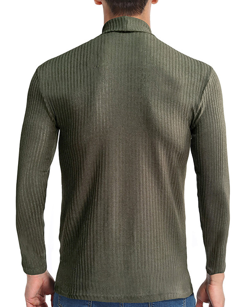 Solid Color Long Sleeve Men&