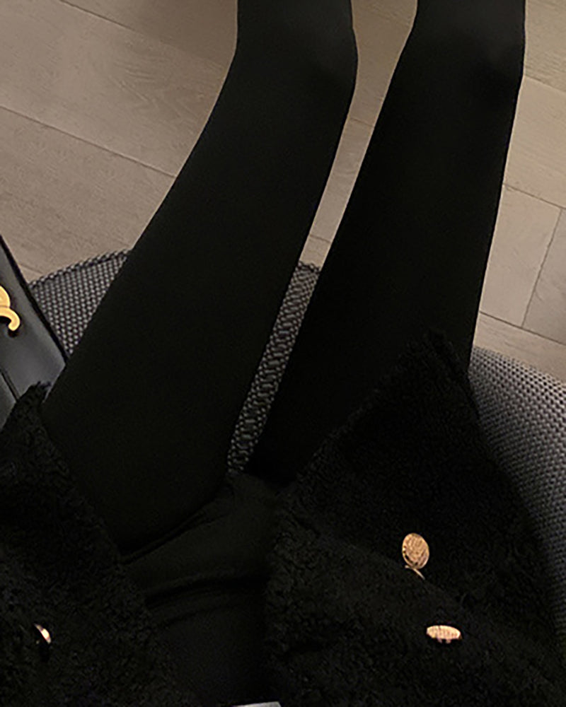 Winter Warm Thick Latex Wool Cotton High Waist Leggings