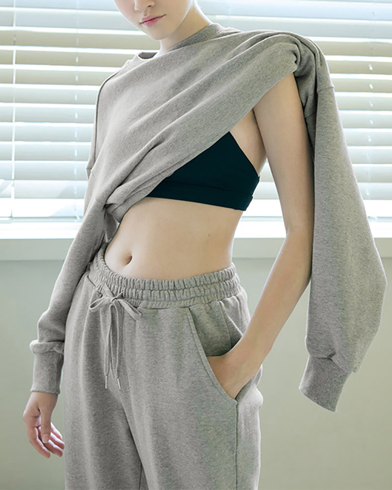 Autumn Winter Fashion Casual Sporty Sweatshirt Pants Sets White Gray S-L