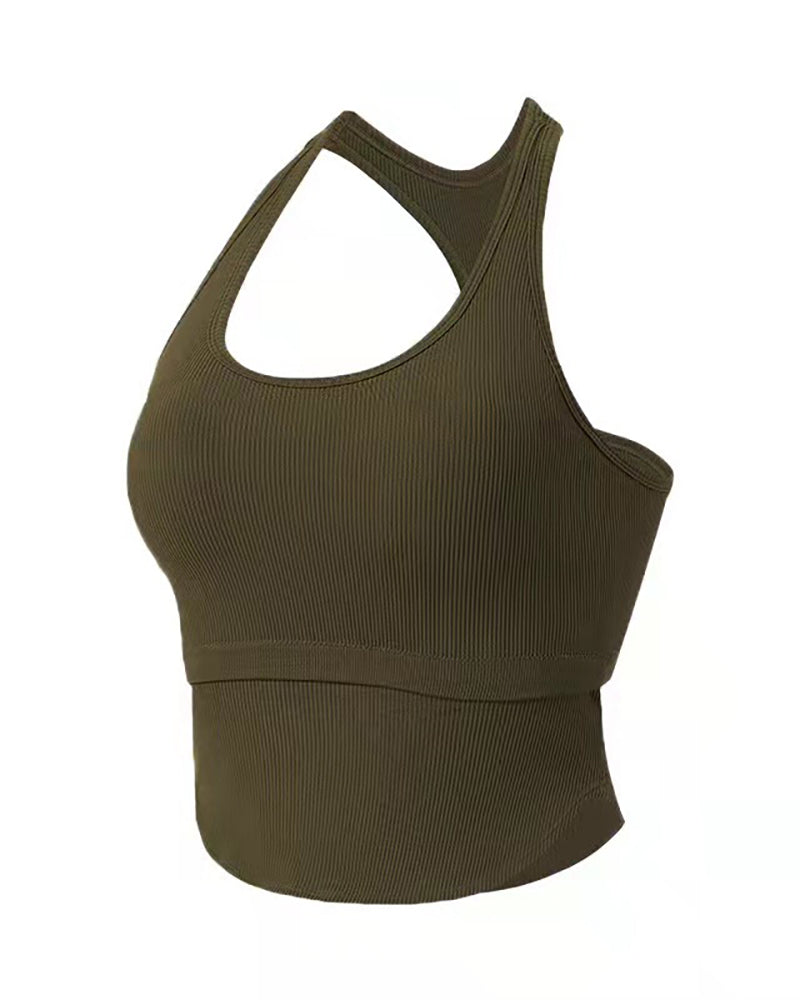 Yoga Seamless Racerback Sports One-piece Vest Female Running Training Cross-Beauty Back Breathable Fitness Top S-L