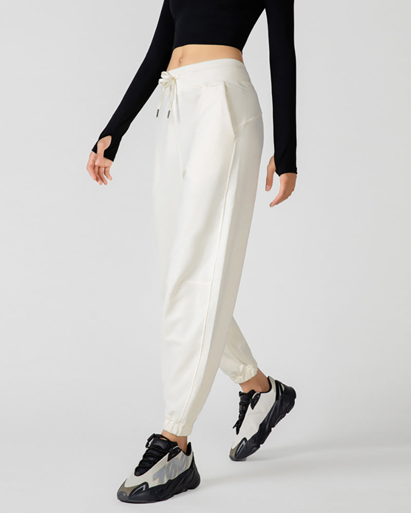 Cotton High Waist Loose Sports Jogger Pocket S-XL