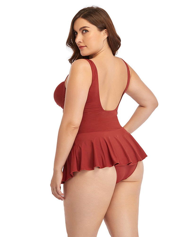 Women One Piece Plus Size Swimwear L-4XL