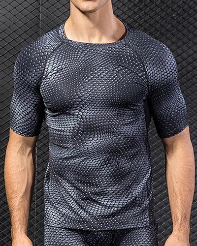 Men's 3D Printed Fashion Short Sleeve Running Train Tight Quick Dry T-shirt S-2XL