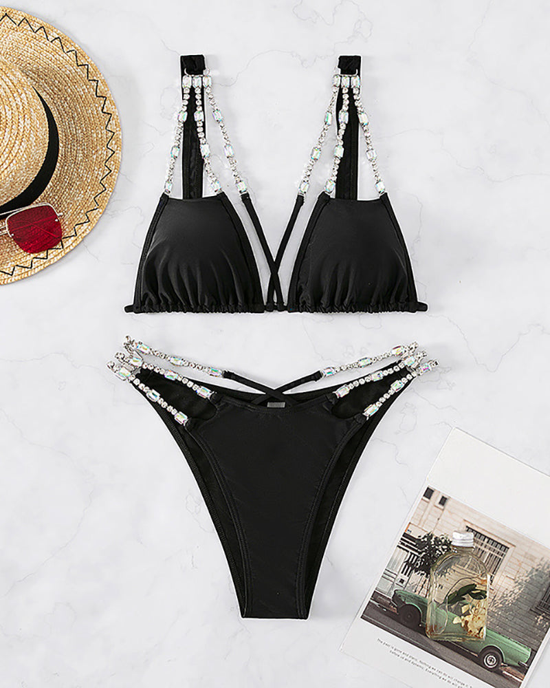 Black Diamond Cute Sexy Wholesale Bikini Set