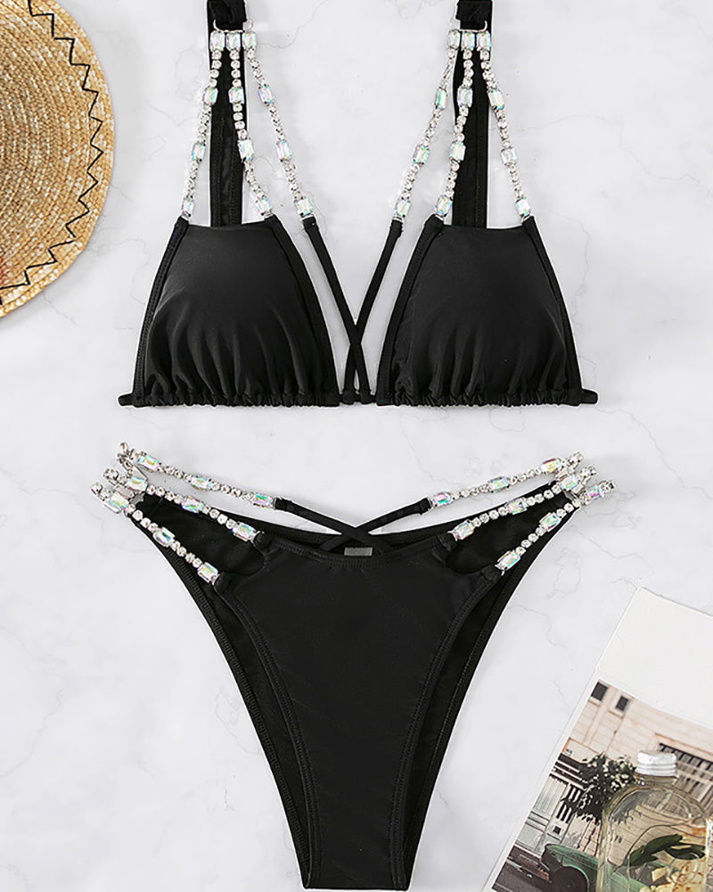 Black Diamond Cute Sexy Wholesale Bikini Set