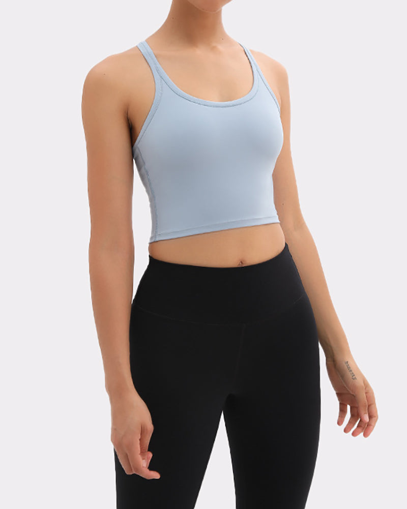 Built In Bra Buttery-Soft Yoga Workout Gym Crop Tops Women Naked-feel Fitness Sport Athletic Crop Vest Bras