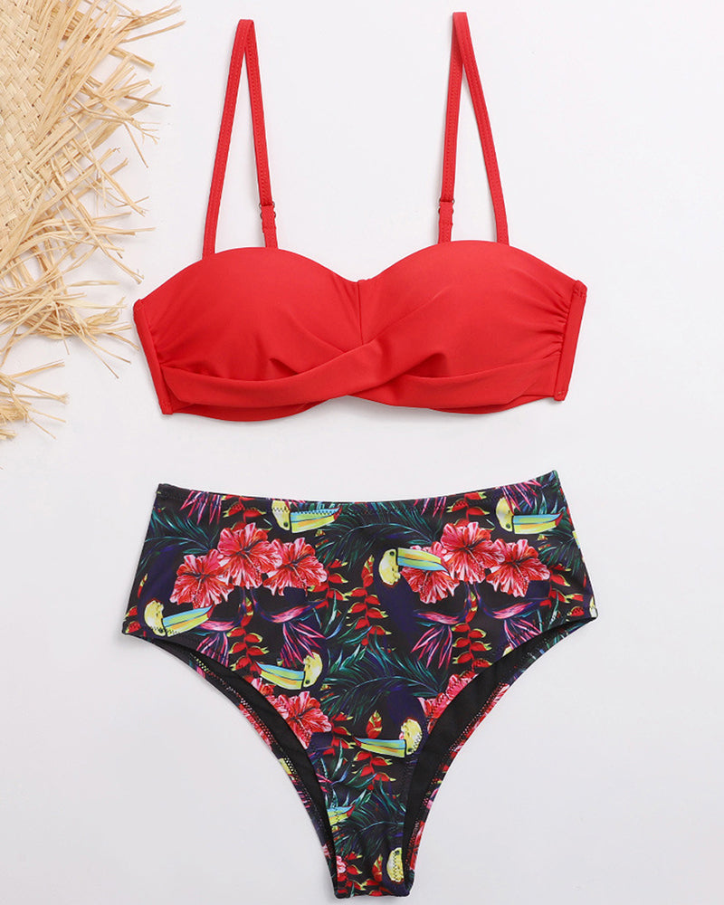 New Sexy Print Two-piece Swimsuit Size S-XL YY10250