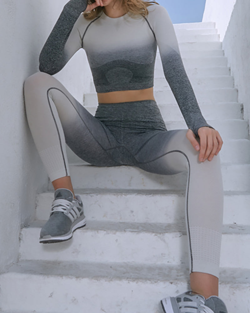 Ladies Fashion Sports Suit Gym Fashion Running Three-piece Yoga Suit