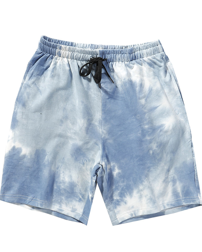 Men Tie Dye Sporty Short Pants M-2XL