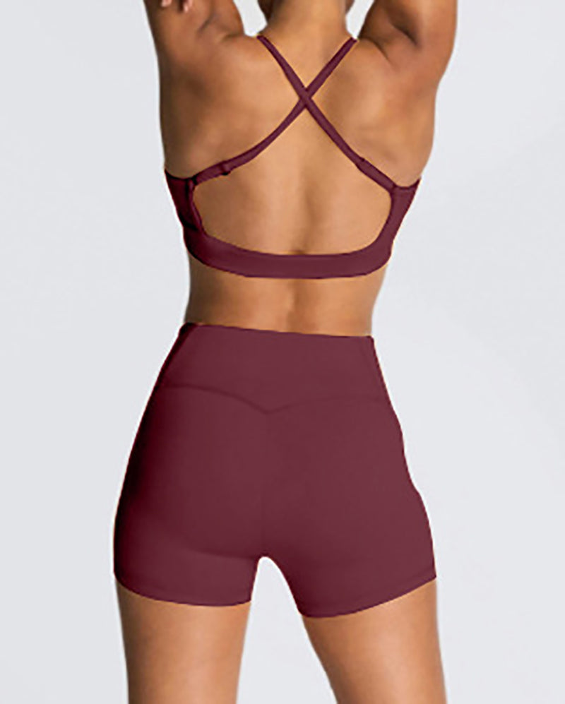 Summer New Color Women Adjust Strap Bra Shorts Sets Yoga Two-piece Sets XS-L