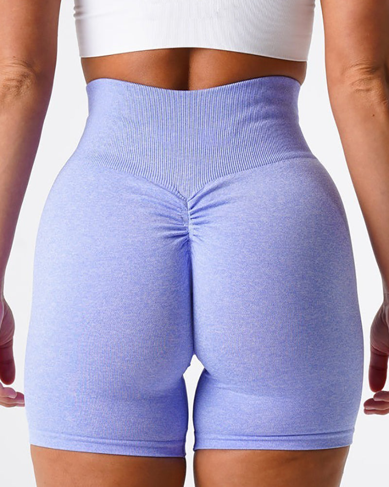 Women High Waist Hips Lift Yoga Sports Shorts S-L