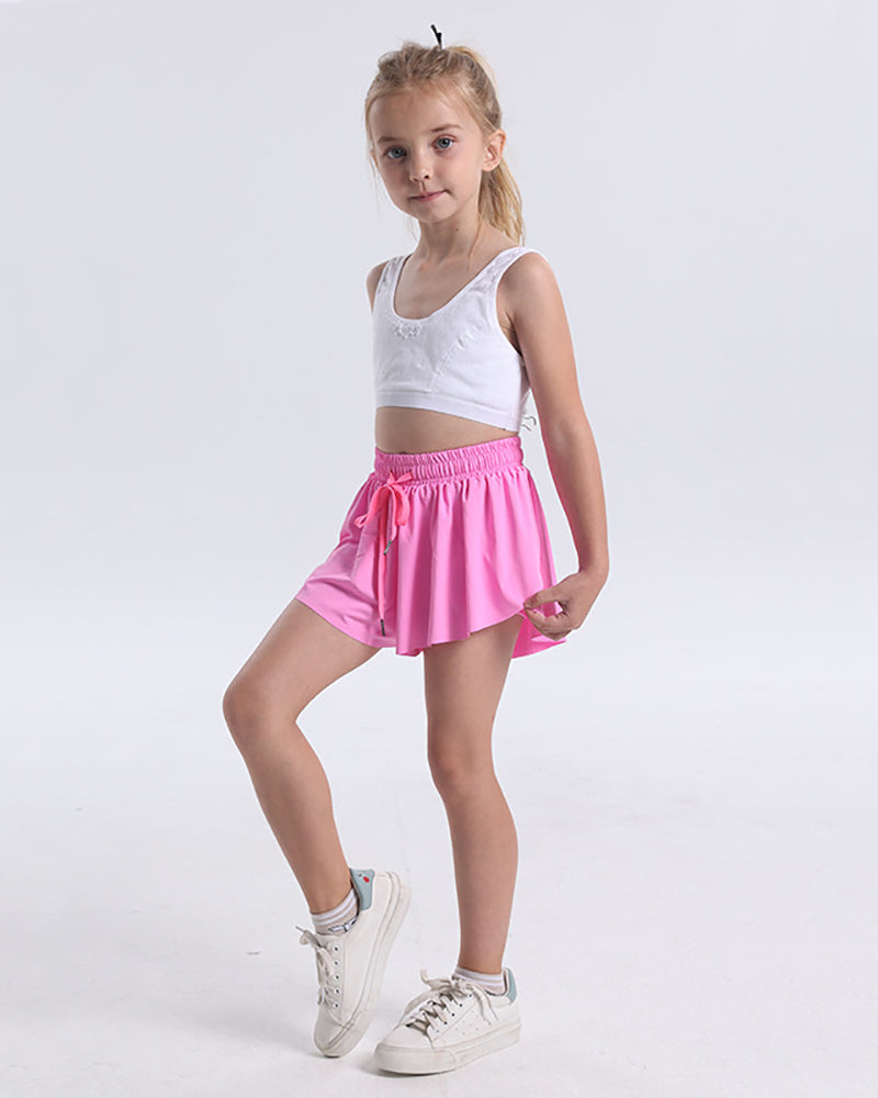 Kids Children Girls Lined Sports Running Tennis Yoga Skirts 70-130