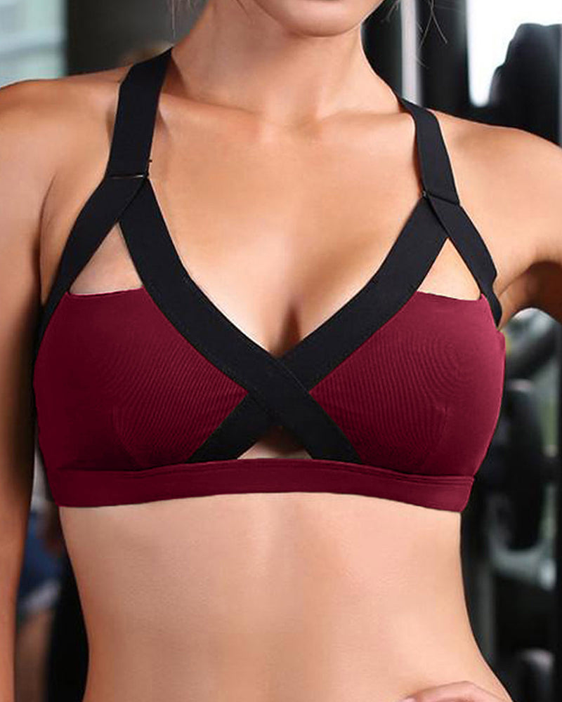 Gym Yoga Tops Women Bandage Cross Sport Bra S-3XL