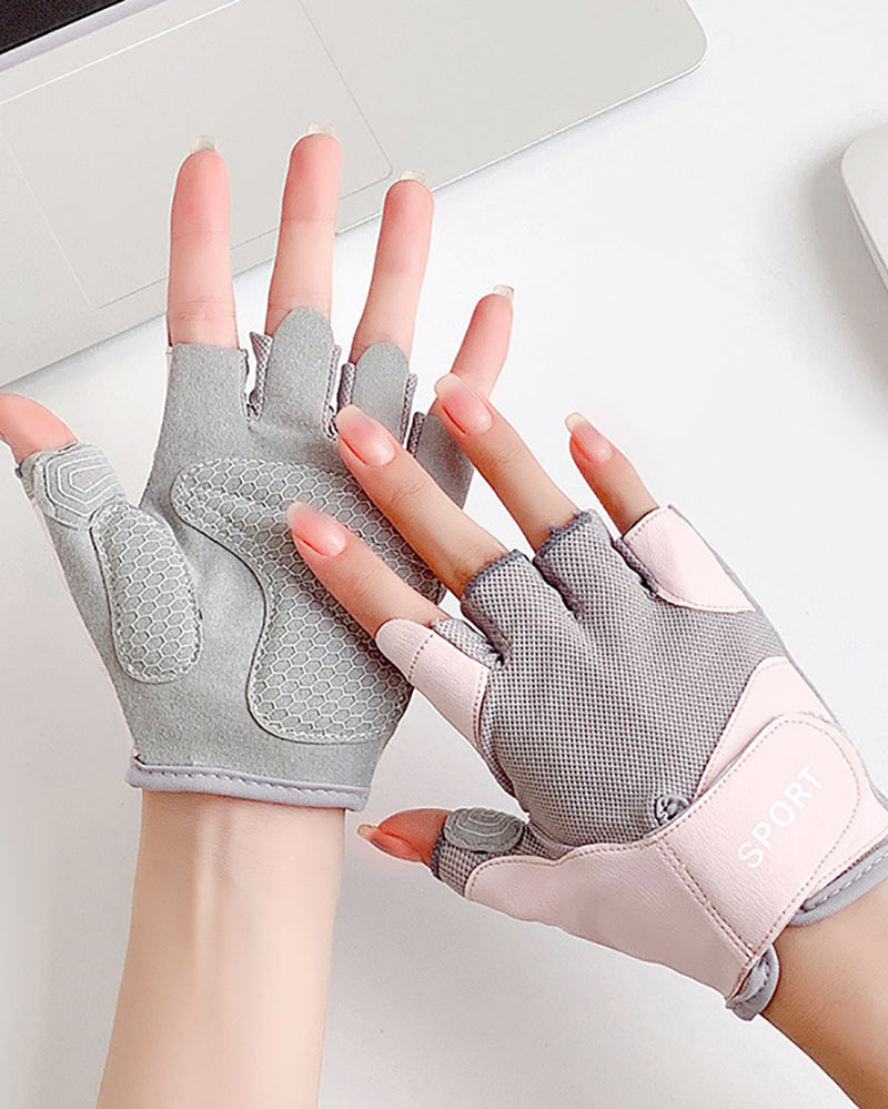 Summer Thin Half Finger Cycling Gloves Barbell Non-Slip Fitness Gloves Outdoor Breathable Sports Gloves